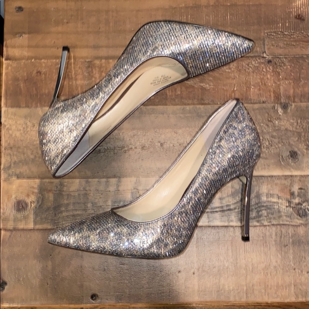 Enzo Angiolini Infiniti Heel - EUC BRN/SILV SPARKL